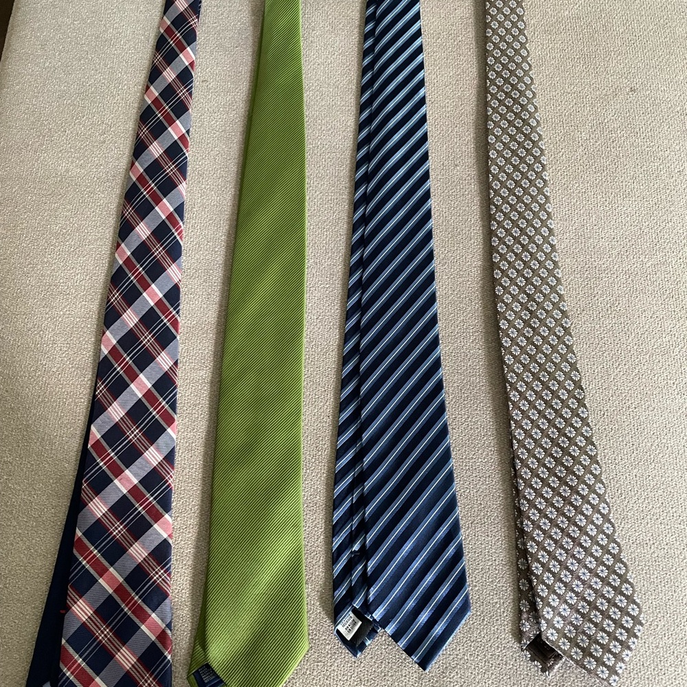 Tommy Hilfiger Plaid, Green, Blue, and Brown Ties